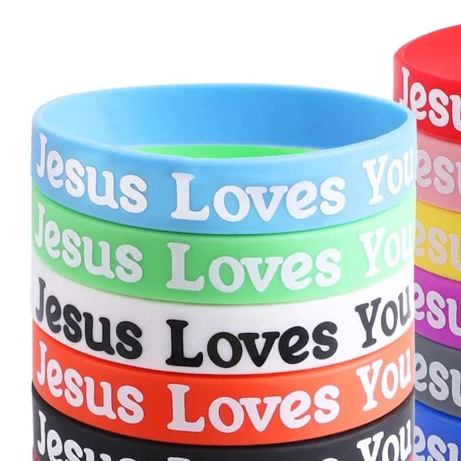Silicone Inspirational Bracelets for Jesus Loves You