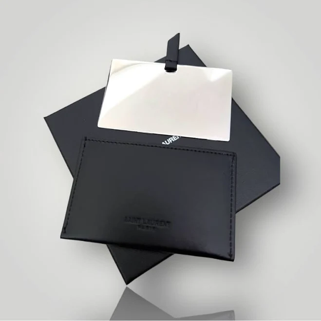 Saint Laurent Chrome Compact Mirror & Case