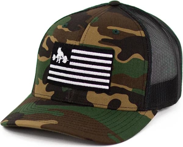 WSBB Snapback Trucker Hat Grey/Black Camo/Black