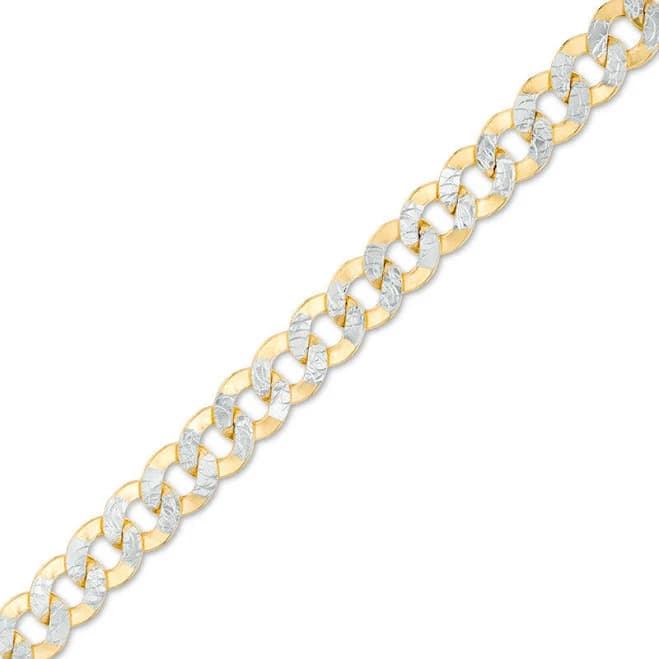 Zales 14K Gold Diamond-Cut Curb Chain Bracelet
