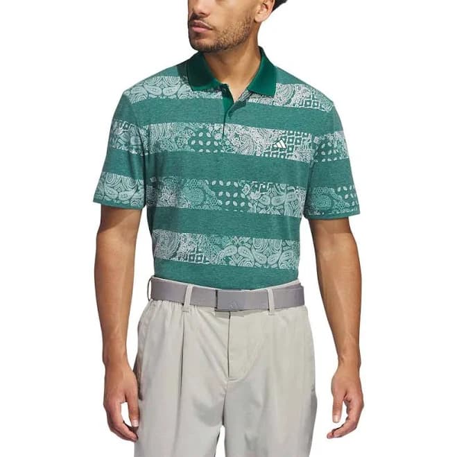 adidas Men's Go-To Printed Stripe Golf Polo Shirt