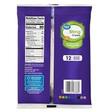 Great Value Low-Moisture Part-Skim Mozzarella String Cheese 12 Sticks 12 oz Bag - Walmart.com