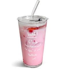 Amazon.com: gugululu Vasos para beber, vasos de agua Highball de 14 onzas, cristalería transparente para beber todo a juego para café helado, jugo, bebidas, leche, cócteles, té de burbujas (verde) : Hogar