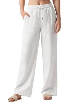 Women's Casual Linen Wide Leg Pants with Pockets