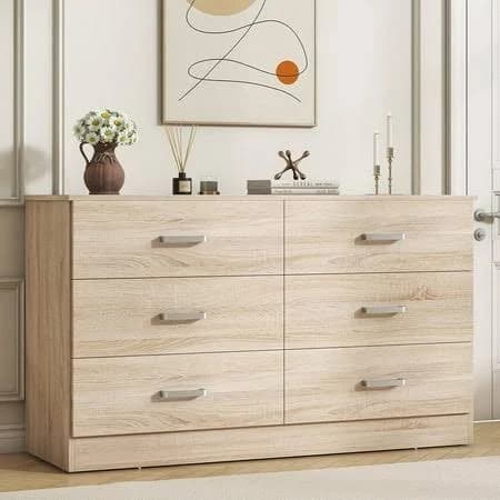 Winkalon 6 Drawer Oak Double Dresser
