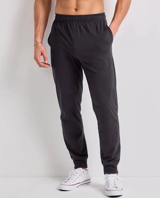 Hanes Men's Regular Fit Cotton Jersey Joggers with Pockets