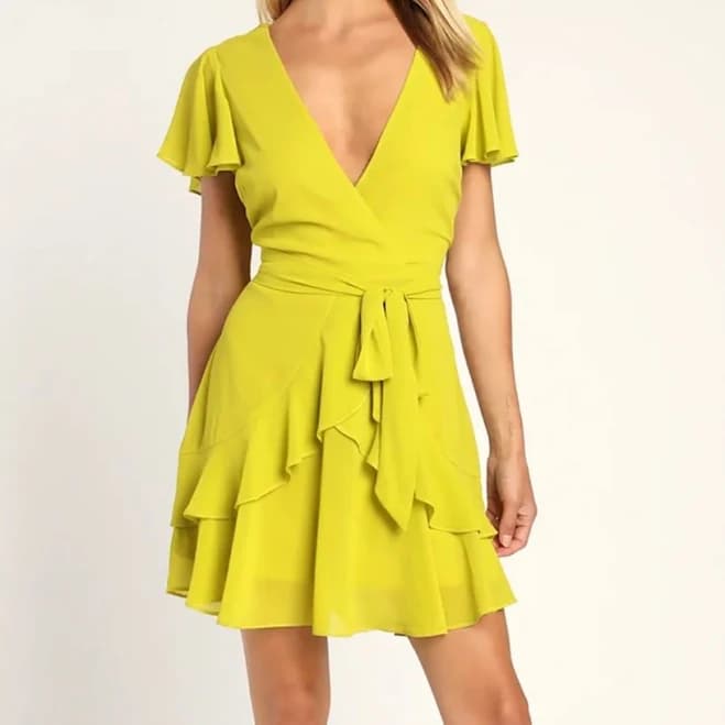 Lulus Sweet Like You Surplice Flutter Sleeve Minidress