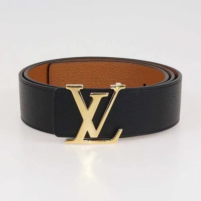 Louis Vuitton Black/brown Leather Lv Initiales Reversible Belt