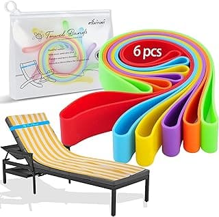 6 Pack Towel Band for Beach Pool Lounge Chair Strap Clip Carnival Cruise Ship Essentials 2026 Packing List Royal Caribbean Card Lanyard Cup Luggage Tag Holder Women Vacation Must Haves Summer Travel