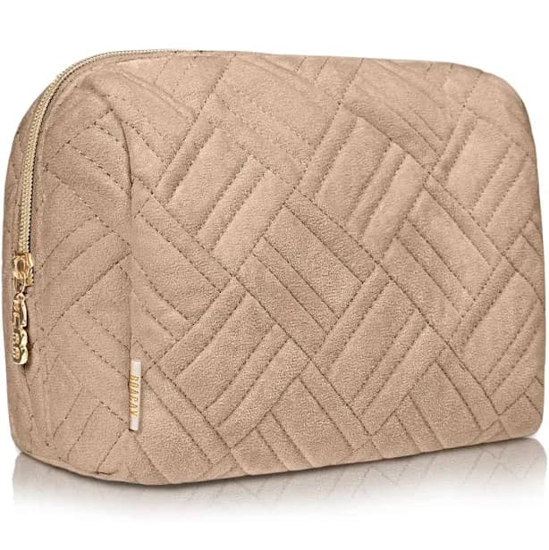 BOACAY Large Makeup Bag, Travel Cosmetic Pouch for Women, Zipper Toiletry Organizer for Purse, Kit Case for Accessories, Brushes