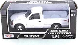 Motor Max 1992 Chevy 454 SS Pickup Truck, White 73203WH - 1/24 Scale Diecast Model Toy Car