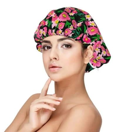 Rateoe Trendy Floral Pattern Silk Satin Hair Bonnet for Sleeping, Adjustable Sleep Cap Turban for Women , Curly Straight Hair Long Large Braid, Adult