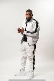 Men's Leather Track Suit Sweatsuit [White/Black] – LeatherKloset