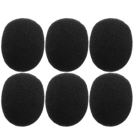 Aurarmlet 6-Pack Black Foam Covers for Lavalier Lapel Microphone Windshield Protectors
