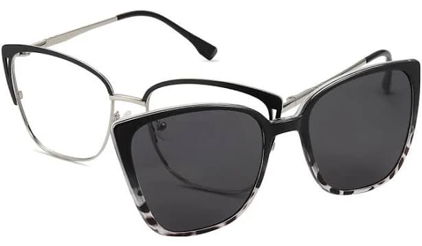 Firmoo M98740 Cat-Eye Magnetic Clip-On Prescription Sunglasses