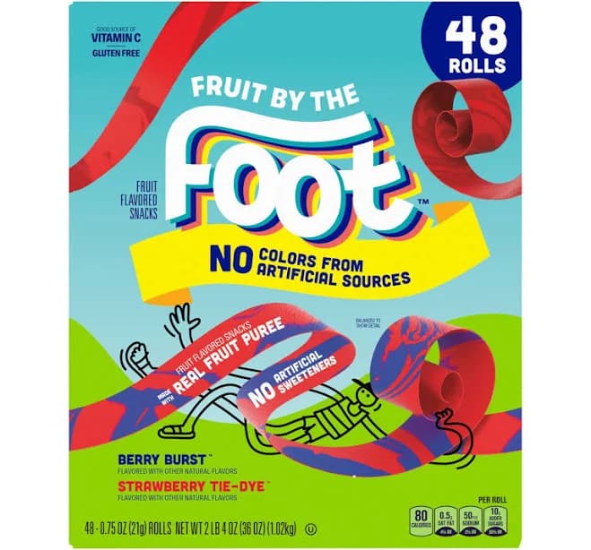 Fruit by the Foot Tie-Dye Fruit Flavored Snacks Variety Pack