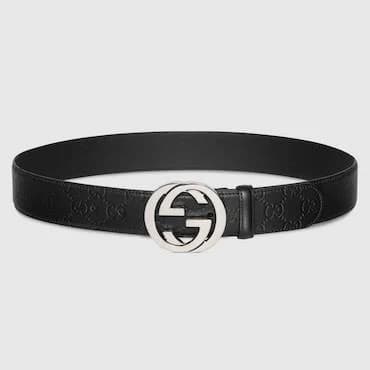 GUCCI Leather Men Belt Buckle