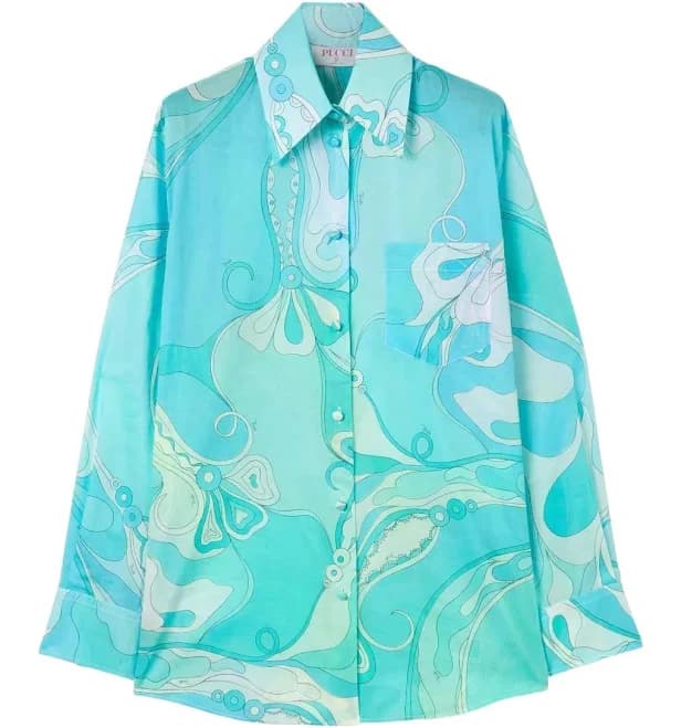 Emilio Pucci Women's Orchidee-Print Cotton Shirt