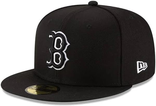 New Era 59Fifty Boston Red Sox Fitted Hat Black Black White