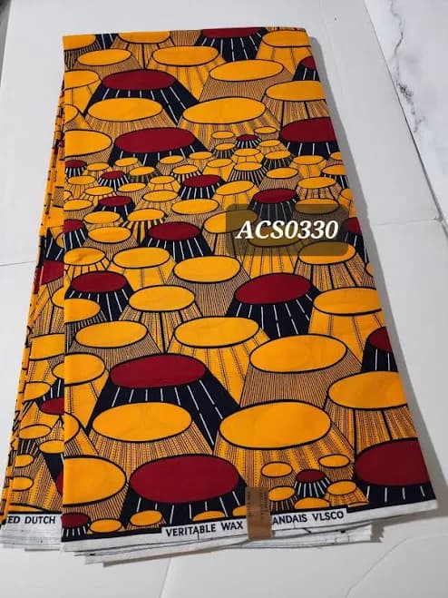 Yellow and Red Ankara Fabric