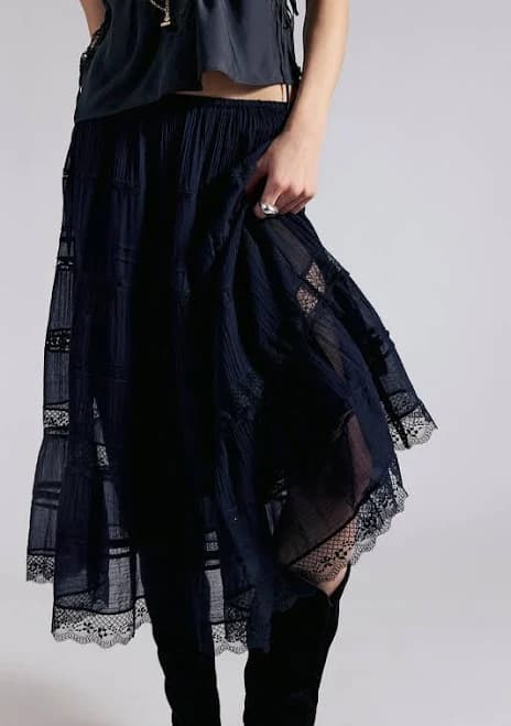 Free People Lily Lace Maxi Skirt