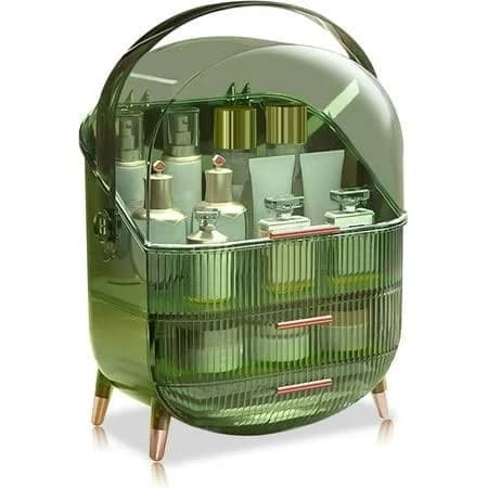 Neo Transparent Green Three Layer Cosmetic Makeup Organiser & Holder