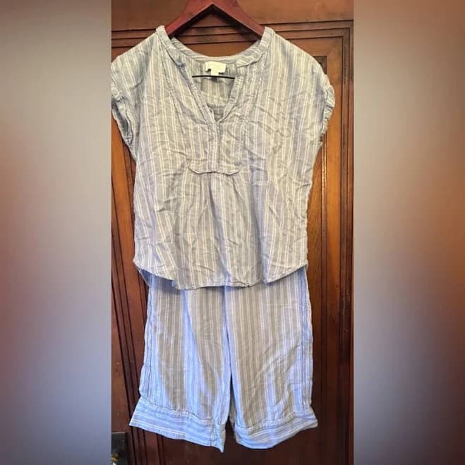 Gap Intimates & Sleepwear | Gap Love Light Blue And White Striped Set | Color: Blue/White | Size: S | Spkidney's Closet