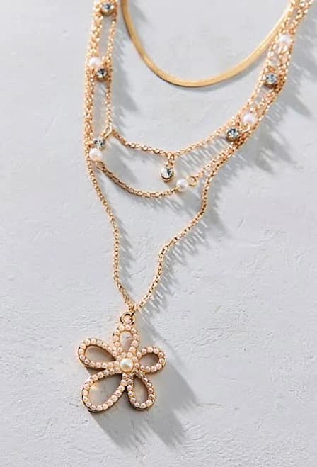Urban Outfitters Romantic Bloom Flower Necklace Set