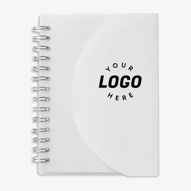 Sample Custom Ink Curve Soft Cover Spiral Notebook - White
