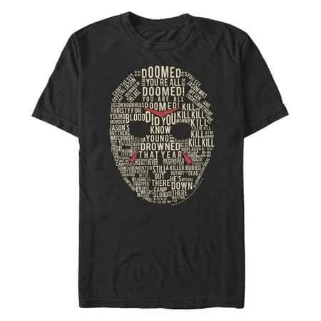 Friday The 13th Jason Text Mask T-Shirt