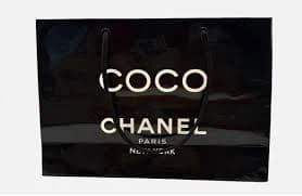 Vintage 1988 Chanel Glossy Paper Shopping Tote Bag Small Paris • Rare Luxury Chanel Collectible
