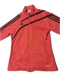 Adidas Track Jacket Women's S Pink Black Striped Zip Up 3-Stripes Logo Soccer