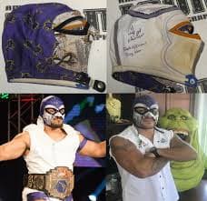 El Hijo Del Fantasma Autographed Signed Ring Worn Mask Beckett COA Impact Aaa Santos Escobar Nxt
