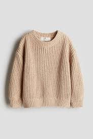 Beige Knit Chenille Sweater for kids | H&M US