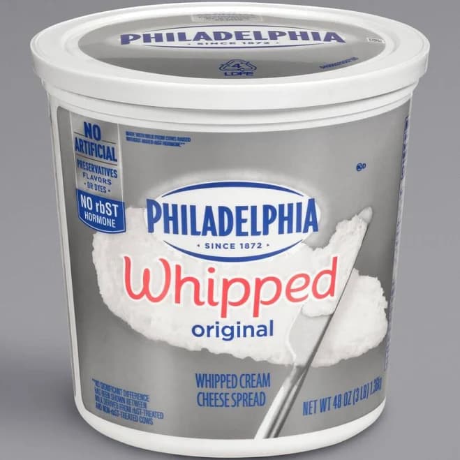 Philadelphia Original Whipped Cream Cheese Spread 3 lb. - 6/Case