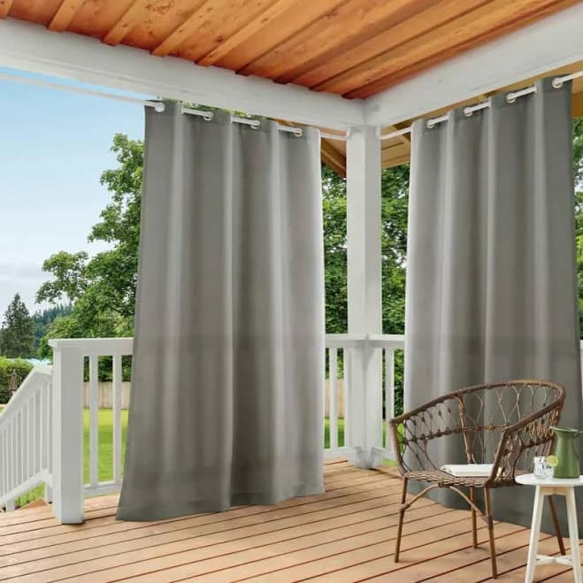 Exclusive Home Cabana Solid Light Filtering Grommet Top Indoor/Outdoor Curtain