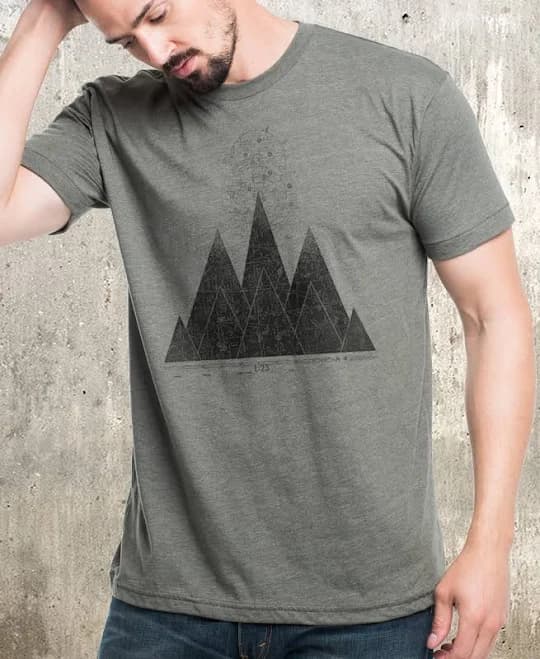 Black Lantern Studio Men's Mountain Graphic Tee Shirt