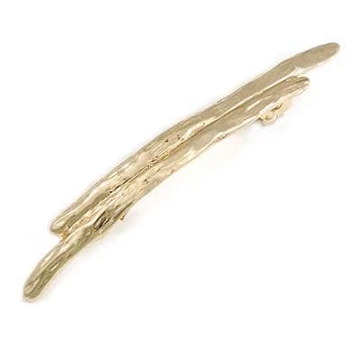 Avalaya Contemporary Hammered Bar Barrette Hair Clip Grip