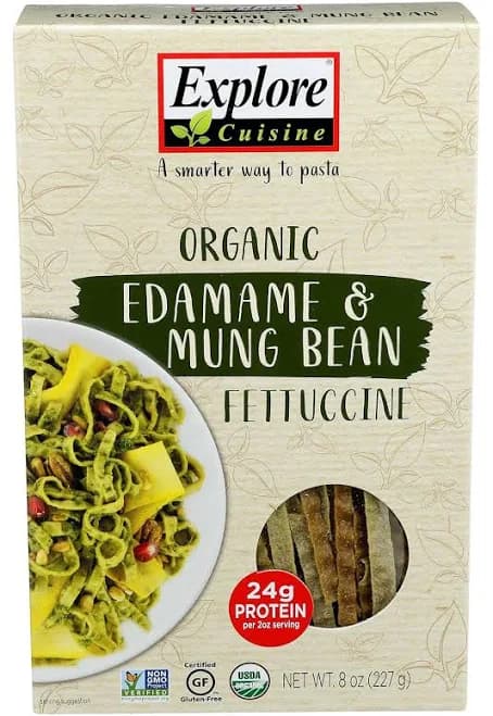 Explore Cuisine Organic Edamame and Mung Bean Fettuccine Pasta, 8 Ounce -- 6 per case