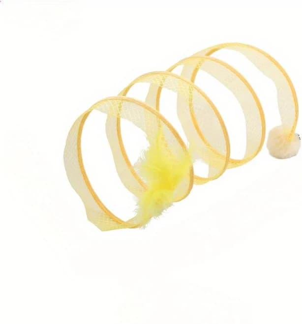 Striped S-shaped Cat Tunnel With Scratching Mat - Collapsible Play