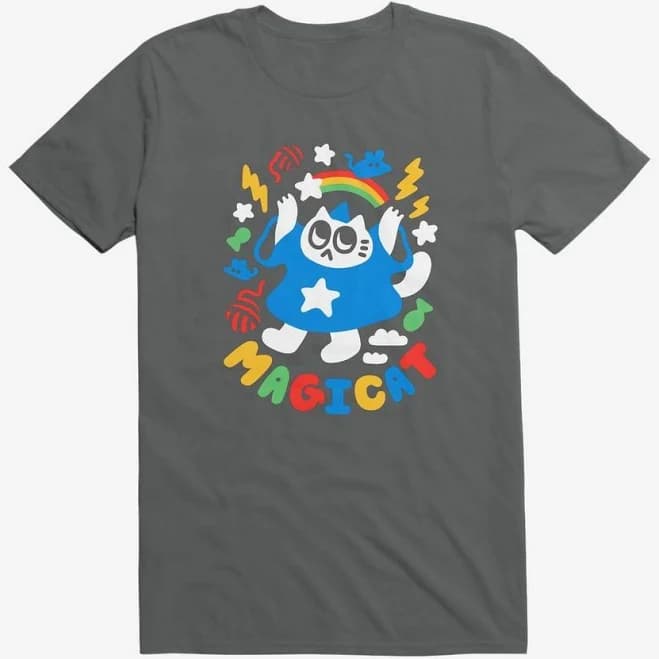 Magicat Cat Asphalt Graphic T-Shirt