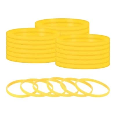 Unique Bargains Silicone Soft Elastic Non-Sticky Identification Wristbands 24 Pcs 8.3IN Cir