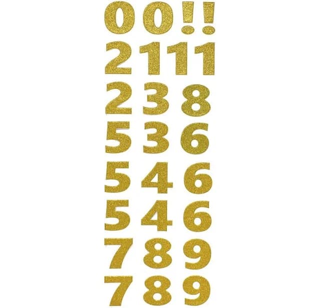 Big Glitter Number Stickers