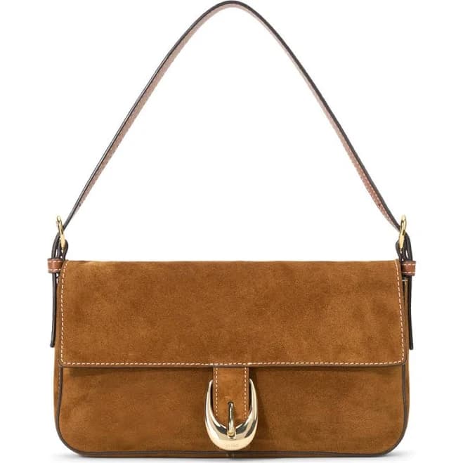 STAUD Harlow Suede Shoulder Bag