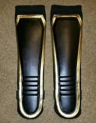 Pro Wrestling KICKPADS Black with Gold Outline- Gear KNEEPADS New