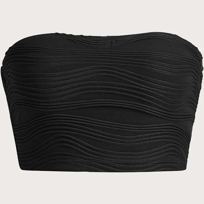 SHEIN Women's Slim Fit Textured Crop Tube Top