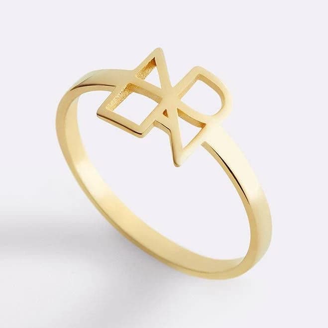 Monogram Name Ring 18k Gold Over Sterling Silver Inspirational Jewelry by Mint & Lily