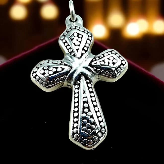 925 Sterling Silver Cross Pendant Spiritual Charm Necklace