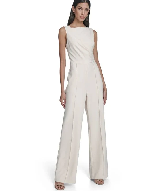 Vince Camuto Women's Signature Stretch Boat Neck Jumpsuit