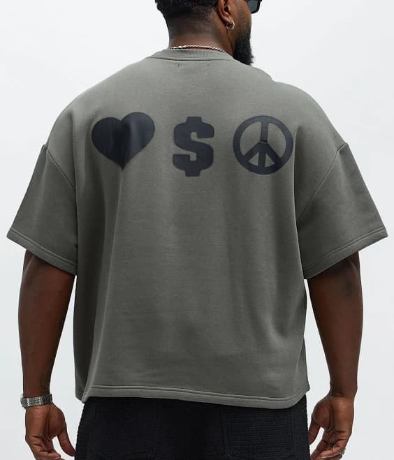 Fashion Nova Men's Tyson Oversized Spray Paint Tee Shirt